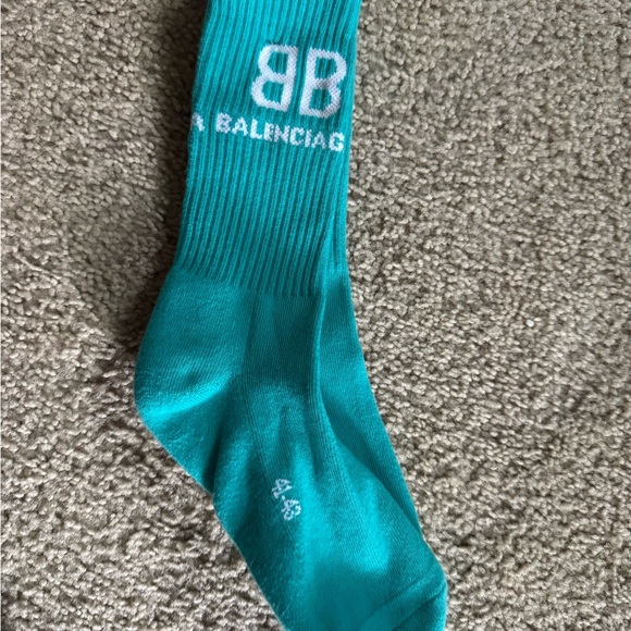 Balenciaga Blue Casual Socks Crew Length